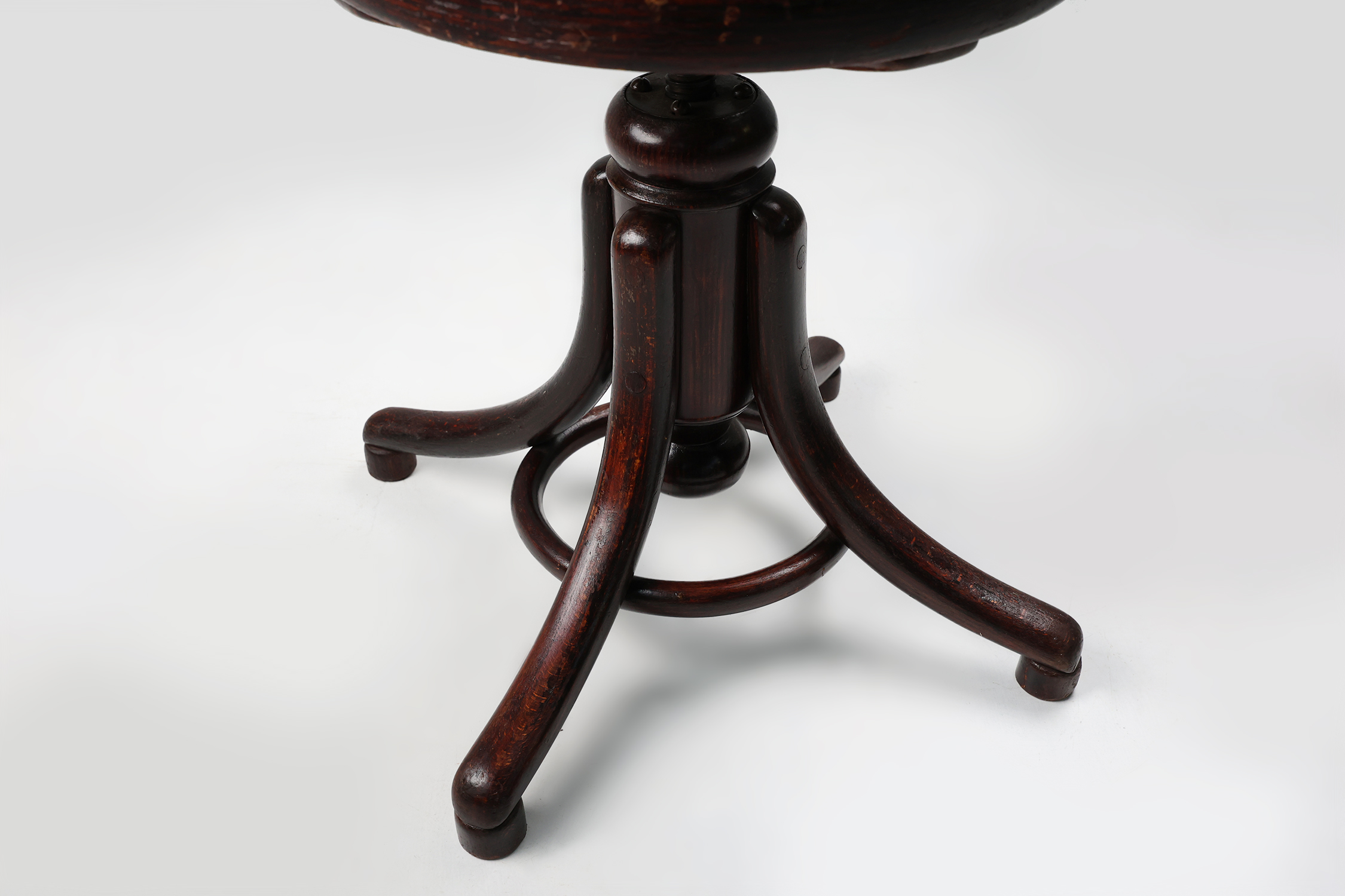 Thonet beech bentwood piano stool with caned seat, Austria ca. 1900thumbnail